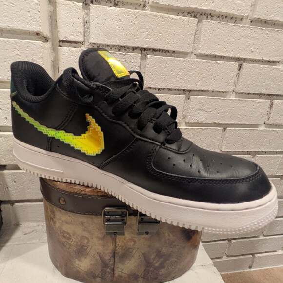 Nike Air Force 1 '07 LV8 Low Black Iridescent Pixel CV1699-002 - Picture 5 of 16